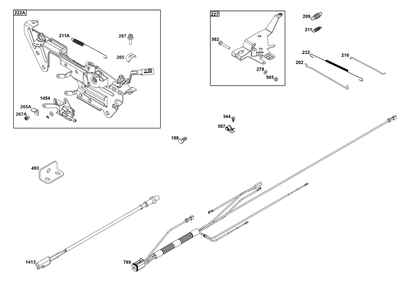 Controls Group Diagram and Parts List for 613477-0278-J1 400000 - 699999 Briggs and Stratton Engine